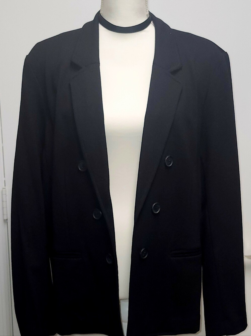 Classic Black Double-Breasted Women's Blazer